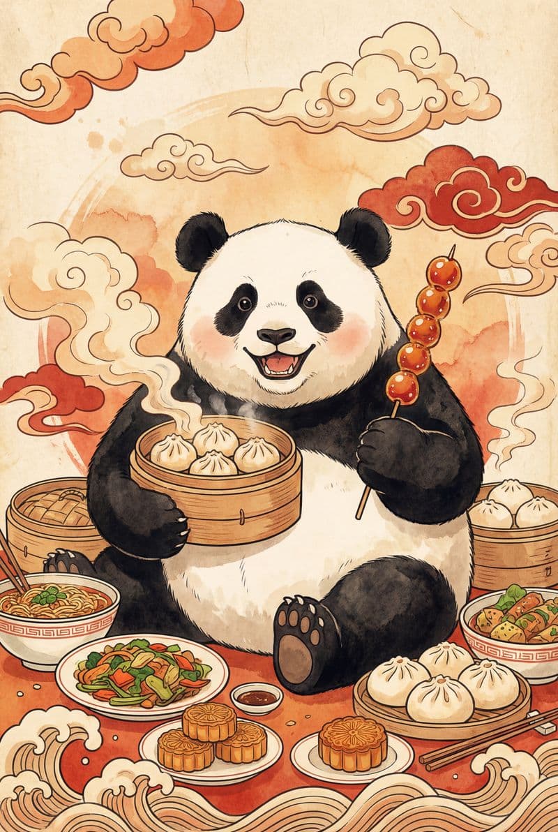 Tranh treo tường chú gấu trúc Pandas Delight trang trí phòng khách và không gian nội thất tối giản