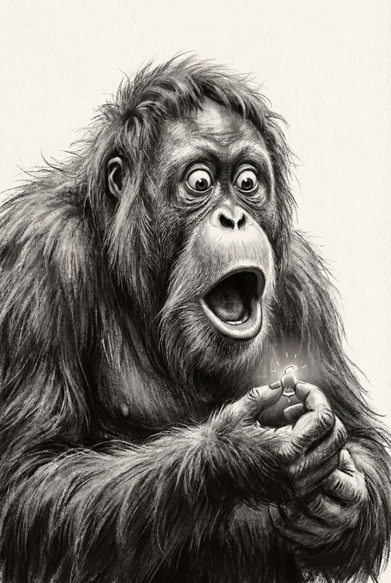 Tranh canvas Astonished Ape phong cách hiện đại trang trí phòng làm việc sáng tạo