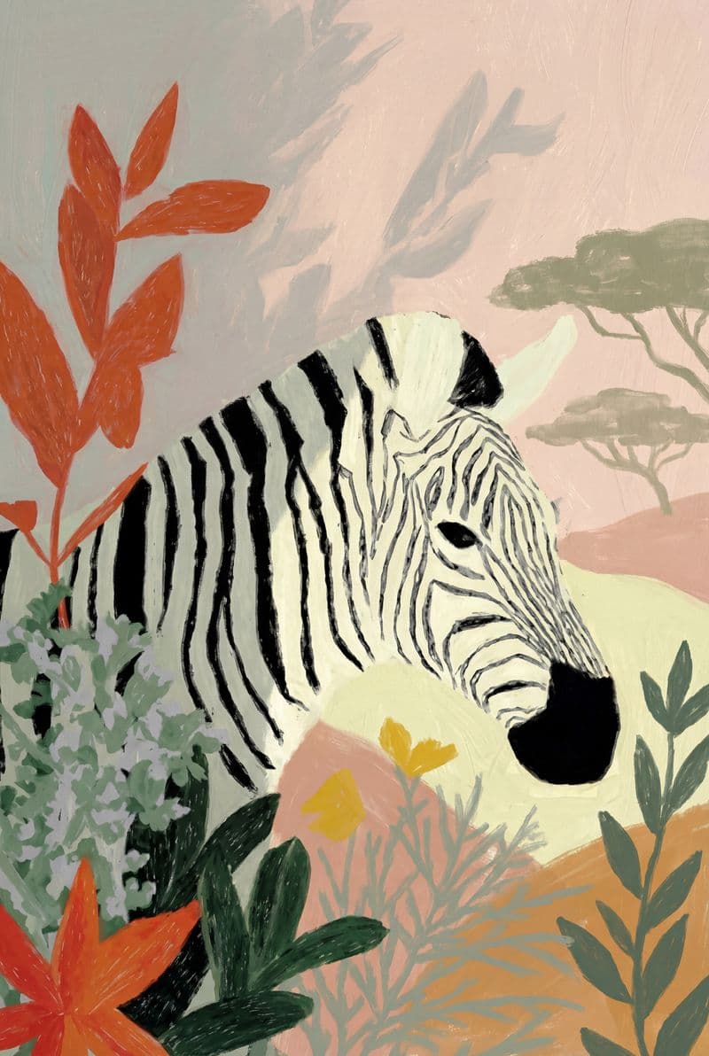 Tranh treo tường ngựa vằn safari trang trí phòng khách phong cách hiện đại