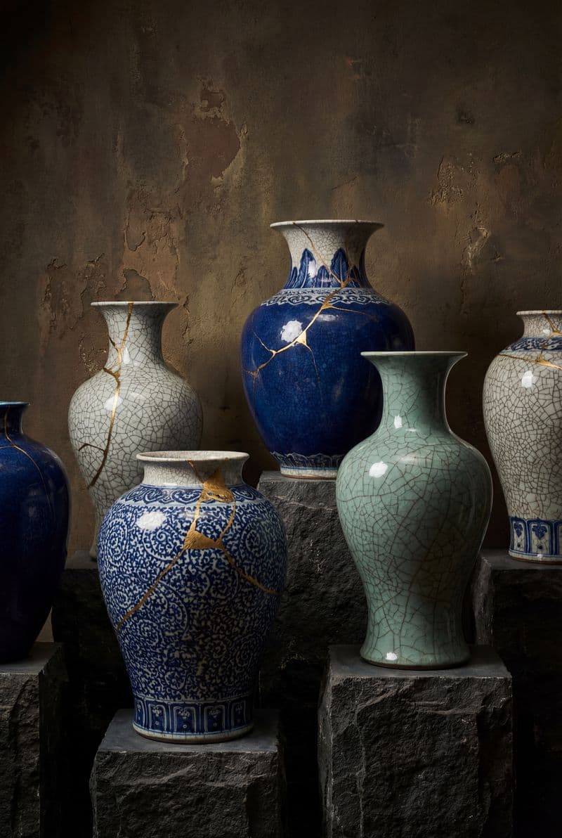 Tranh treo tường bình gốm men rạn nghệ thuật trang trí không gian nội thất sang trọng