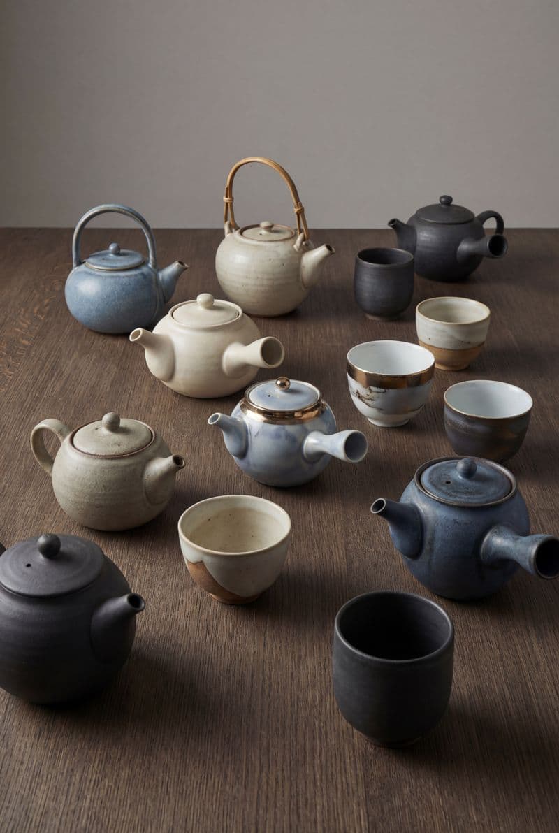 Tranh treo tường ấm chén gốm thủ công nghệ thuật trang trí phòng khách luxury