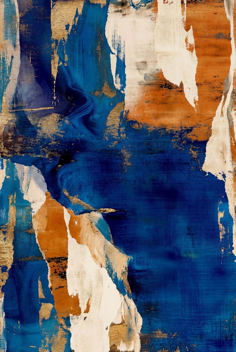 Tranh treo tường trừu tượng Cobalt Dreams trang trí không gian phòng khách hiện đại