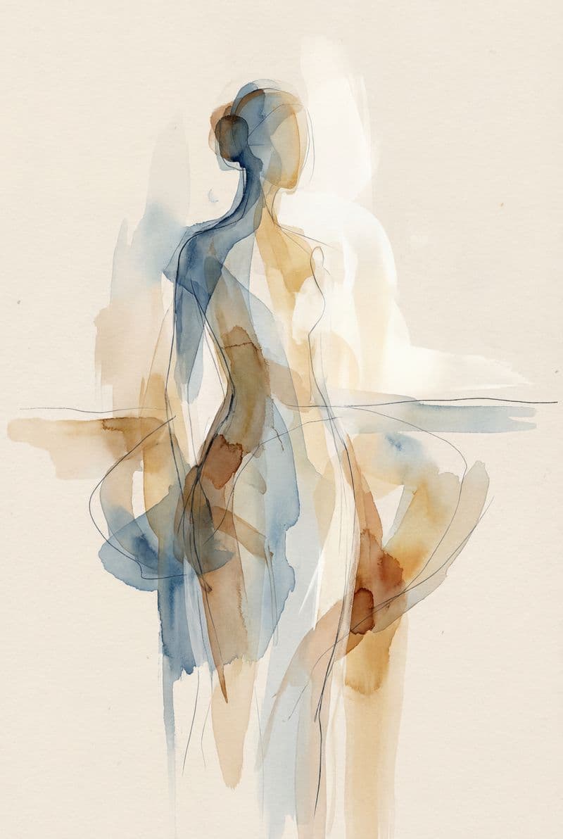 Tranh canvas trừu tượng Ethereal Solitude màu sắc tinh tế trang trí phòng ngủ hiện đại