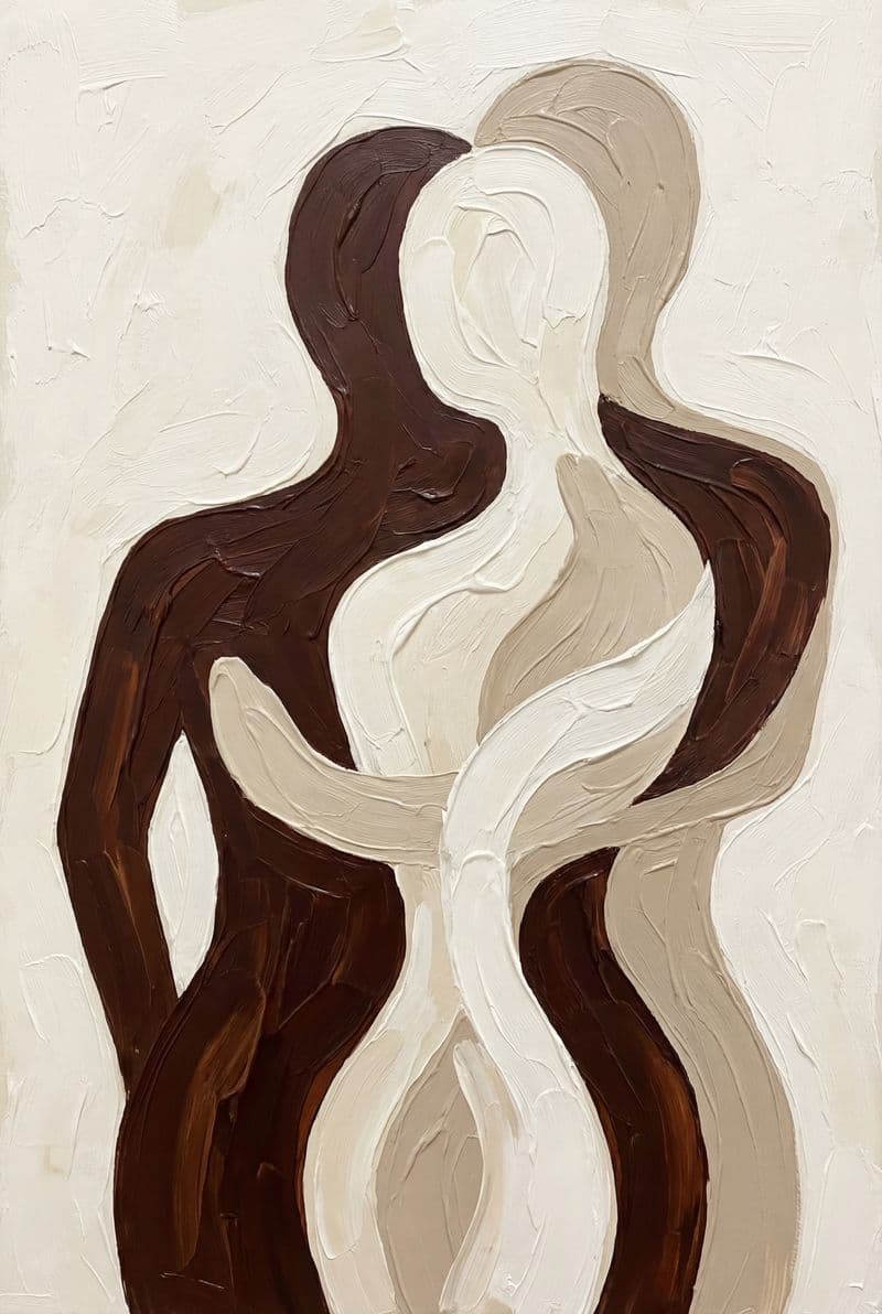 Tranh canvas United Silhouettes trừu tượng hiện đại trang trí phòng khách sang trọng