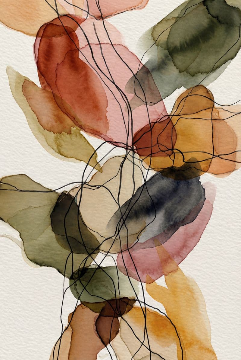 Tranh treo tường trừu tượng Autumnal Reverie phong cách hiện đại trang trí phòng khách sang trọng