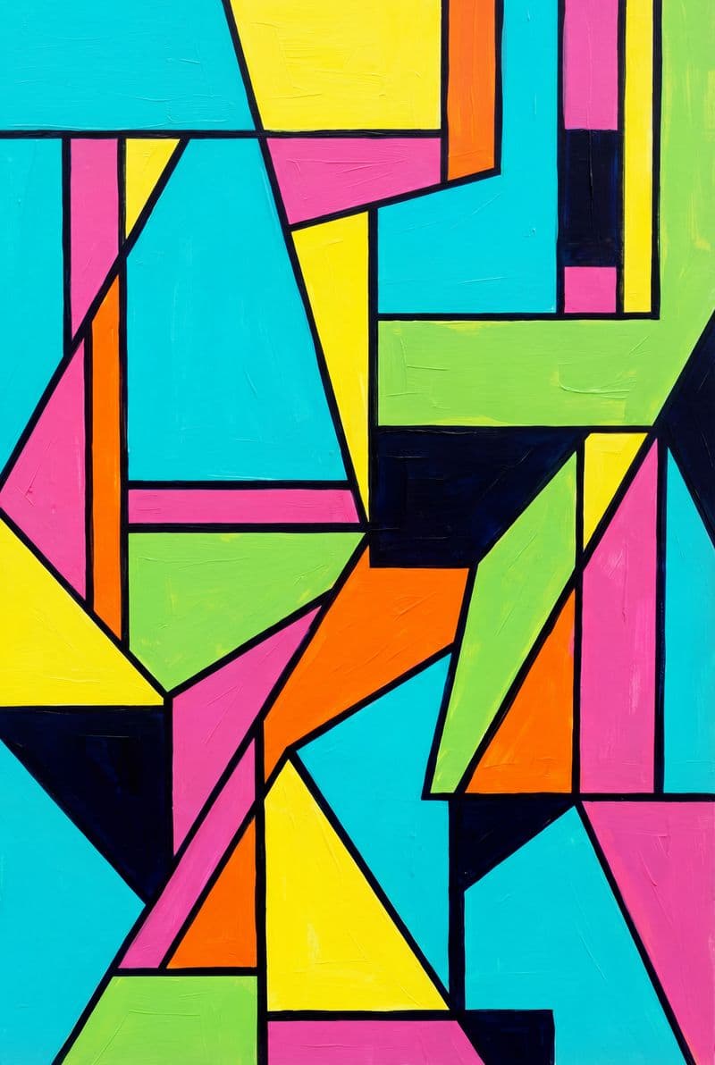 Tranh treo tường nghệ thuật Pop Color đa sắc màu trang trí phòng khách hiện đại