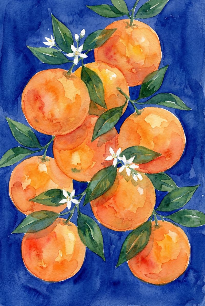 Tranh canvas trừu tượng sắc cam rực rỡ trang trí không gian phòng khách hiện đại