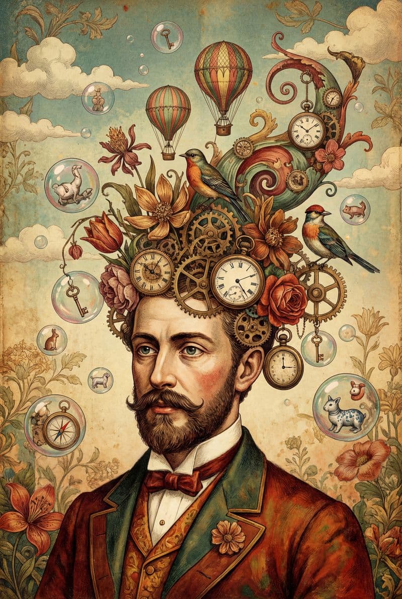 Tranh canvas phong cách Vintage Eclectic Kitsch trang trí phòng khách cổ điển