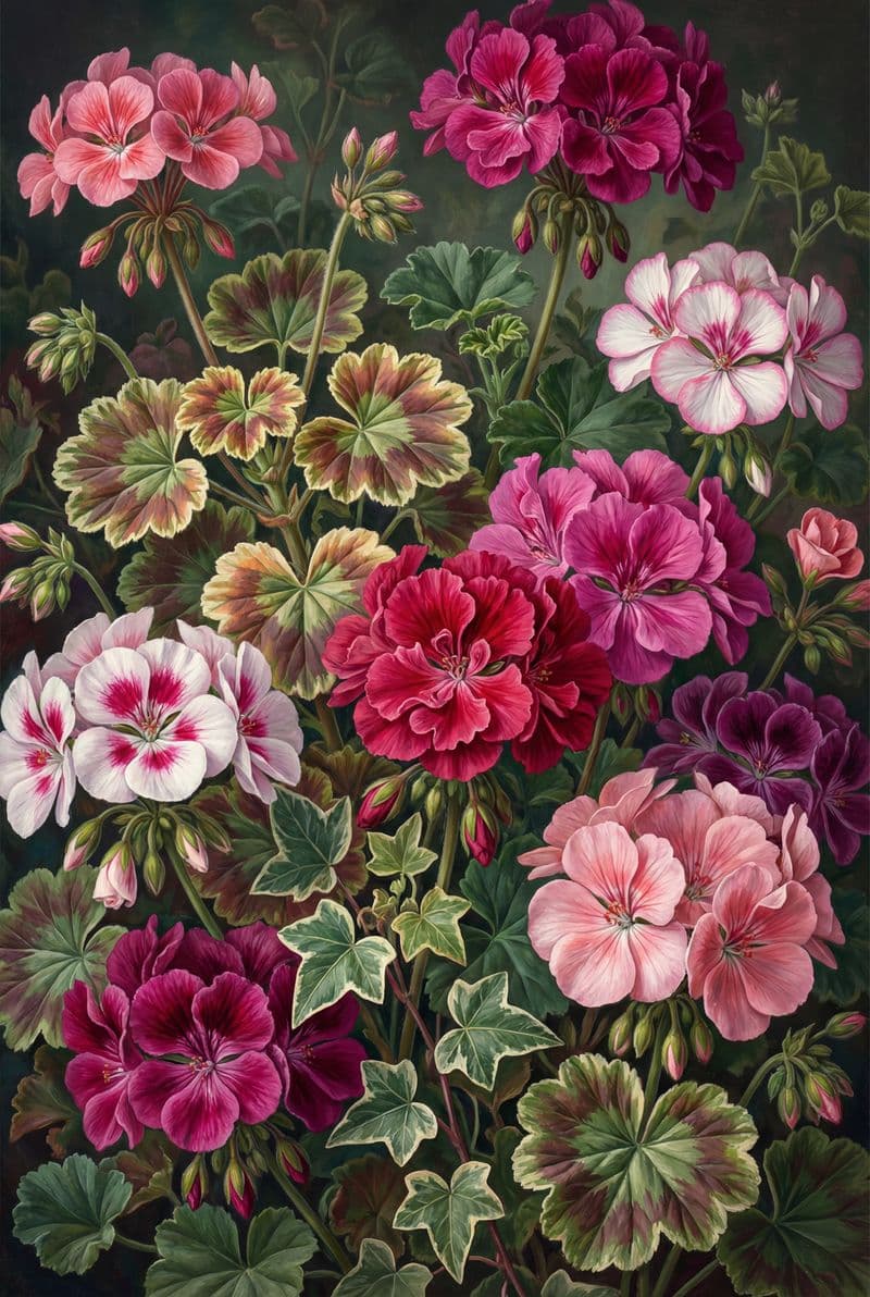 Tranh canvas hoa phong lữ phong cách thảo mộc trang trí phòng khách sang trọng