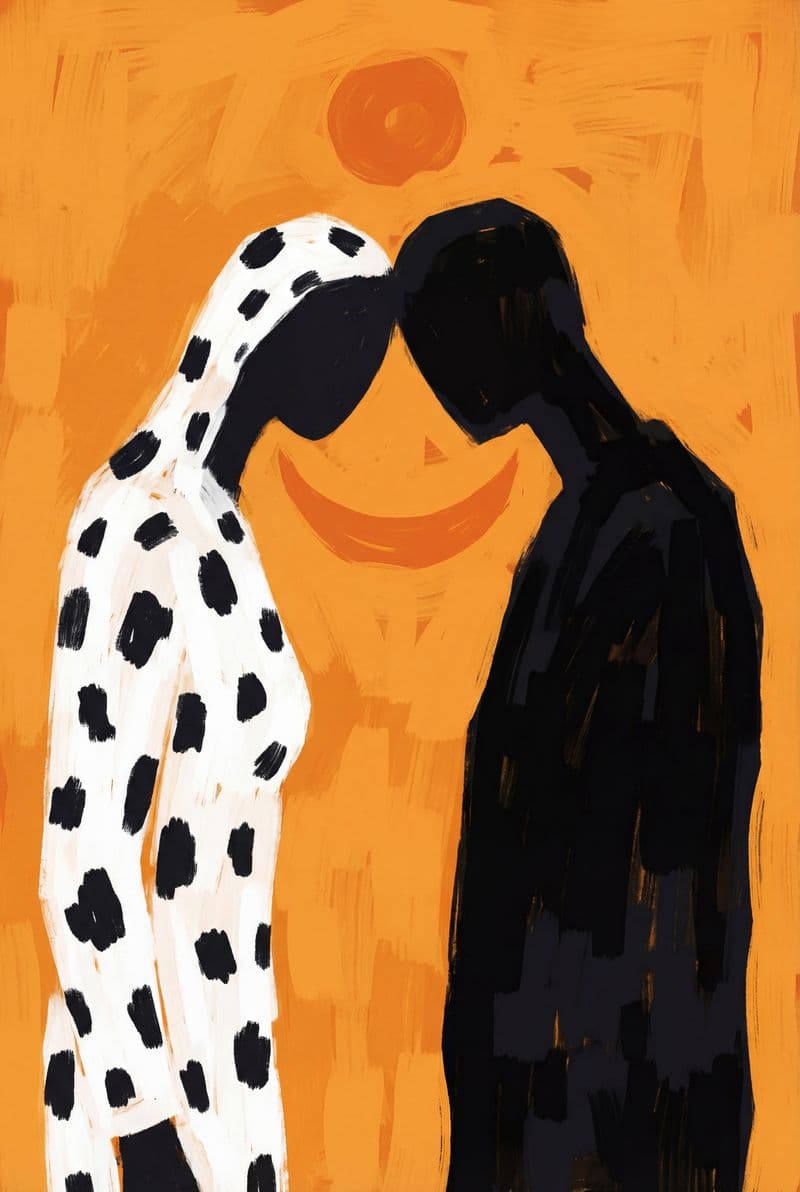 Tranh canvas chủ đề bạn và tôi trang trí phòng khách phong cách tối giản