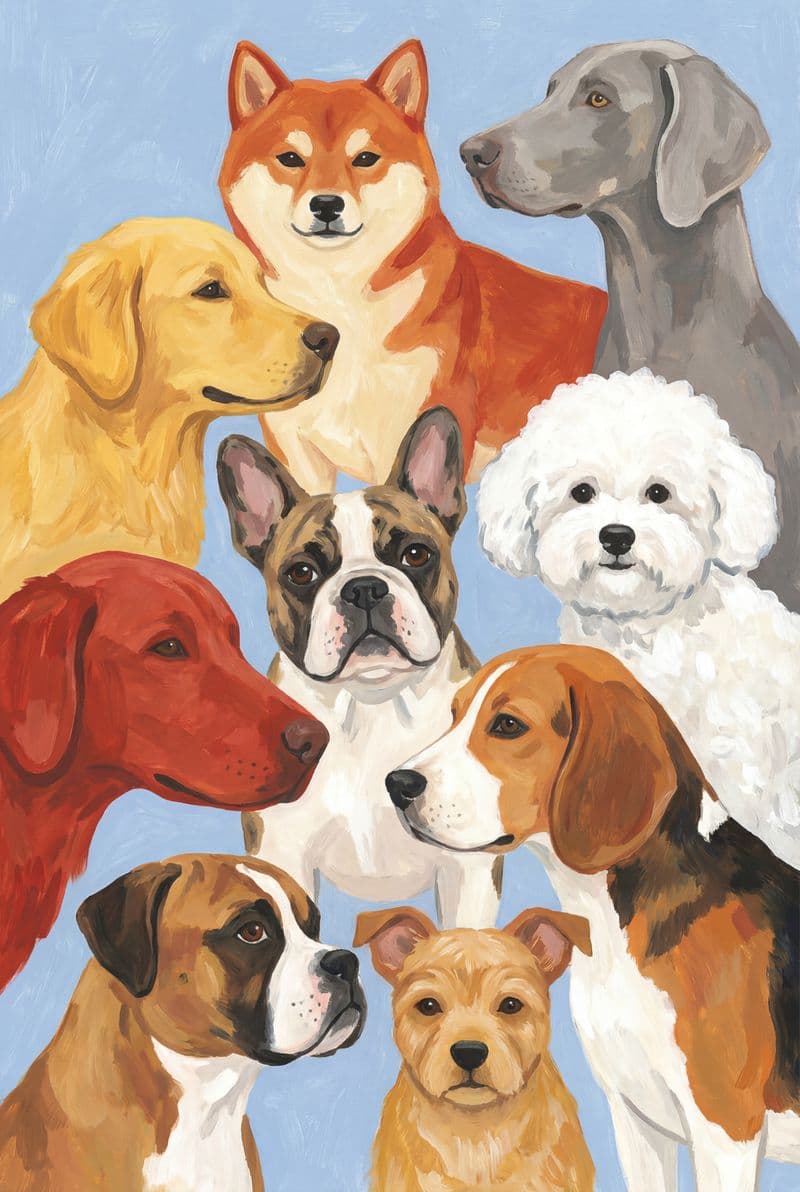 Tranh treo tường chân dung chó nghệ thuật trang trí phòng khách hiện đại