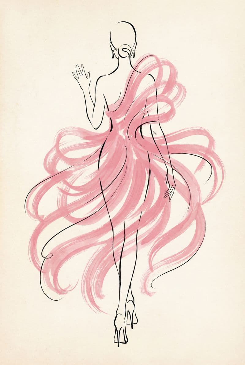 Tranh thời trang quý cô thanh lịch trong phút giây chia ly gam màu trầm buồn tinh tế phù hợp cho phòng khách hoặc studio sáng tạo.