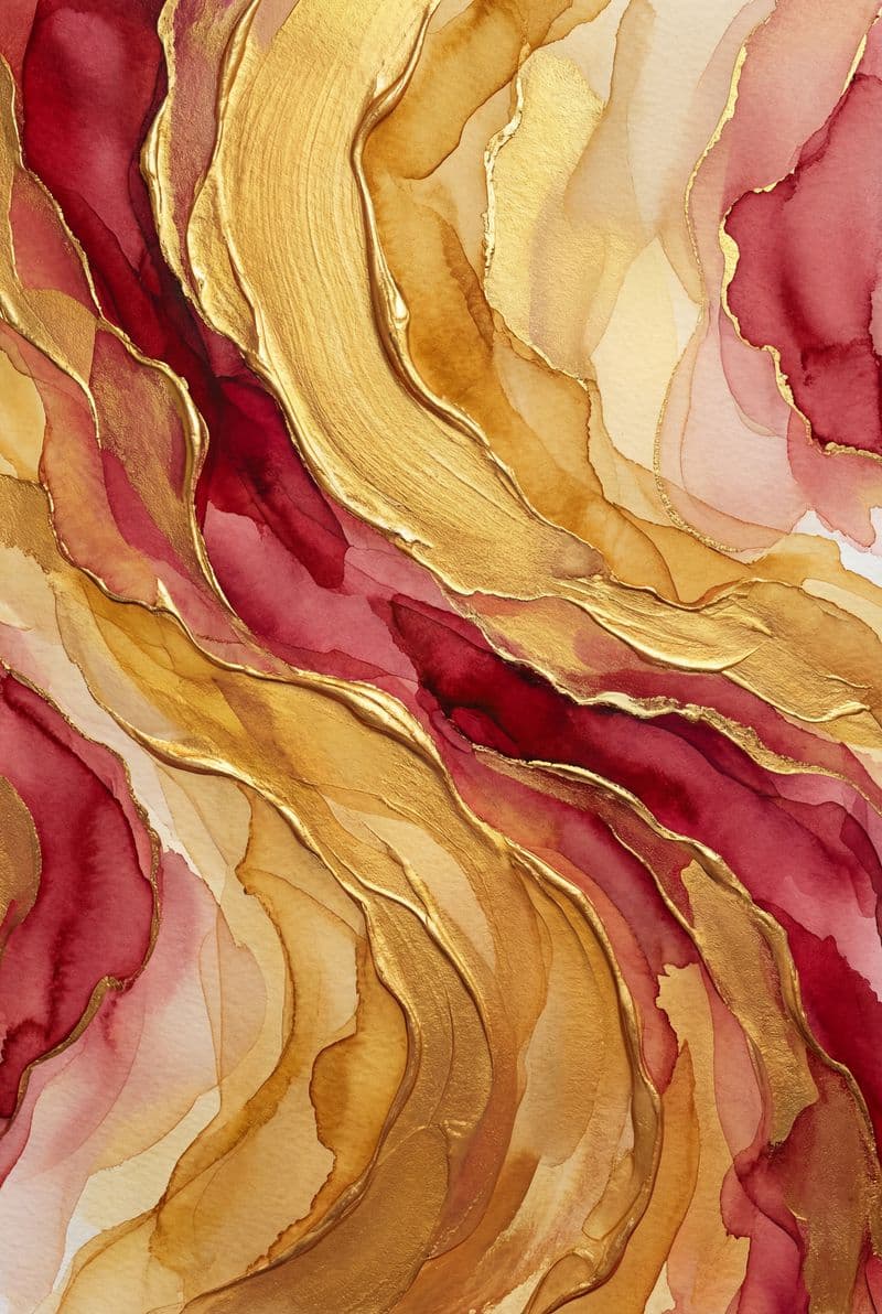 Tranh treo tường dòng chảy vàng son nghệ thuật màu nước nổi 3D trang trí phòng khách sang trọng