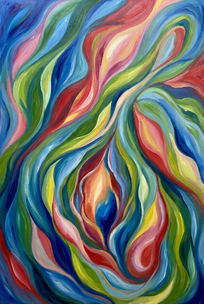 Tranh treo tường nghệ thuật Lời thú tội phong cách biểu hiện trang trí phòng khách sang trọng