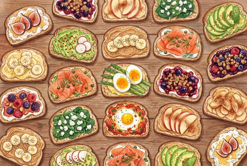 Tranh sơn dầu bộ bánh mì nướng màu vàng nắng ấm áp mang lại sự tươi mới và ngon miệng cho không gian phòng ăn hiện đại.