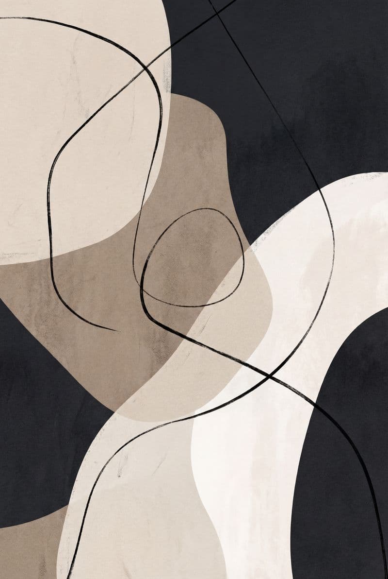 Tranh trừu tượng Raw Expression với nét vẽ thô mộc đầy năng lượng trên tông màu trầm sâu lắng phù hợp cho phòng khách sang trọng.