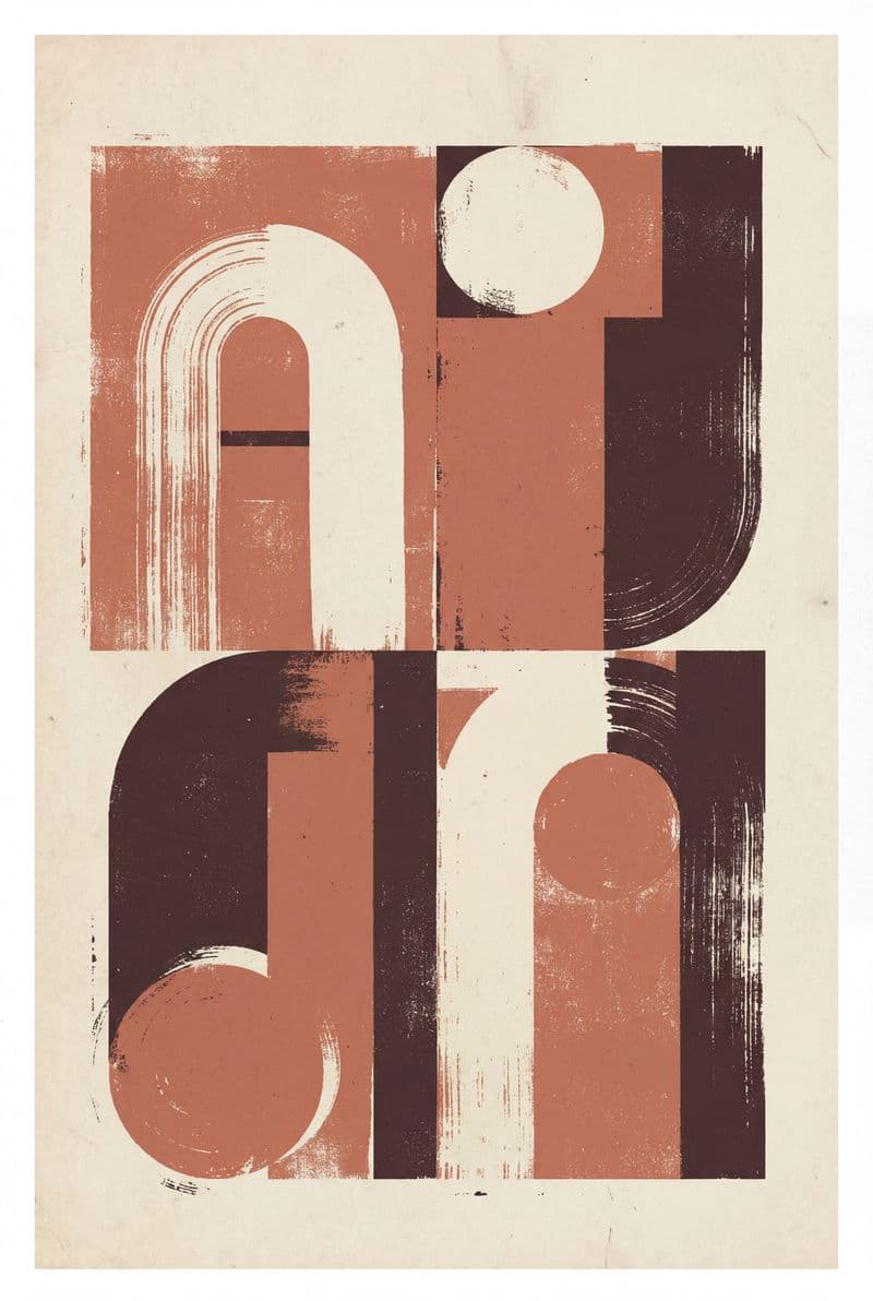 Tranh in nghệ thuật họa tiết Apia Bauhaus hình học tối giản màu sắc thanh lịch và tinh tế phù hợp trang trí phòng khách hiện đại.