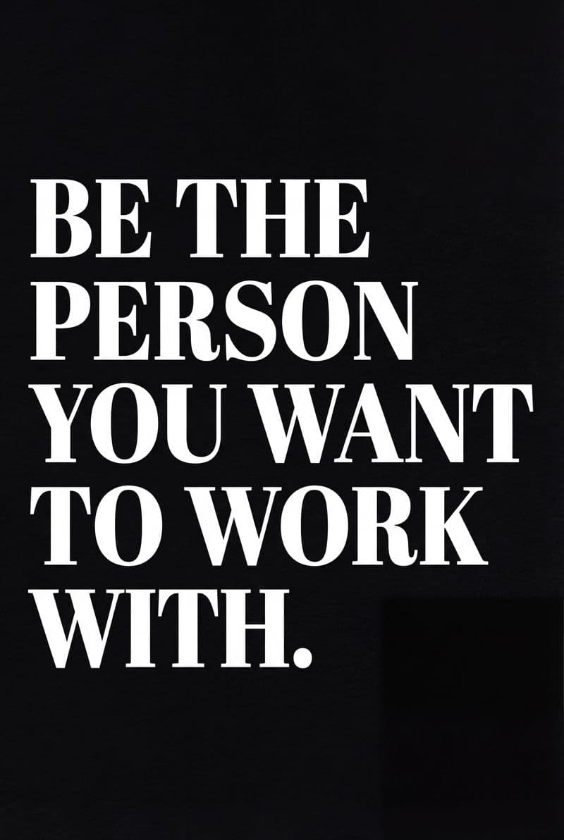 Tranh canvas chữ Be The Person với nét vẽ thủ công mạnh mẽ màu đen trắng tối giản mang lại sự quyết đoán cho phòng giám đốc.