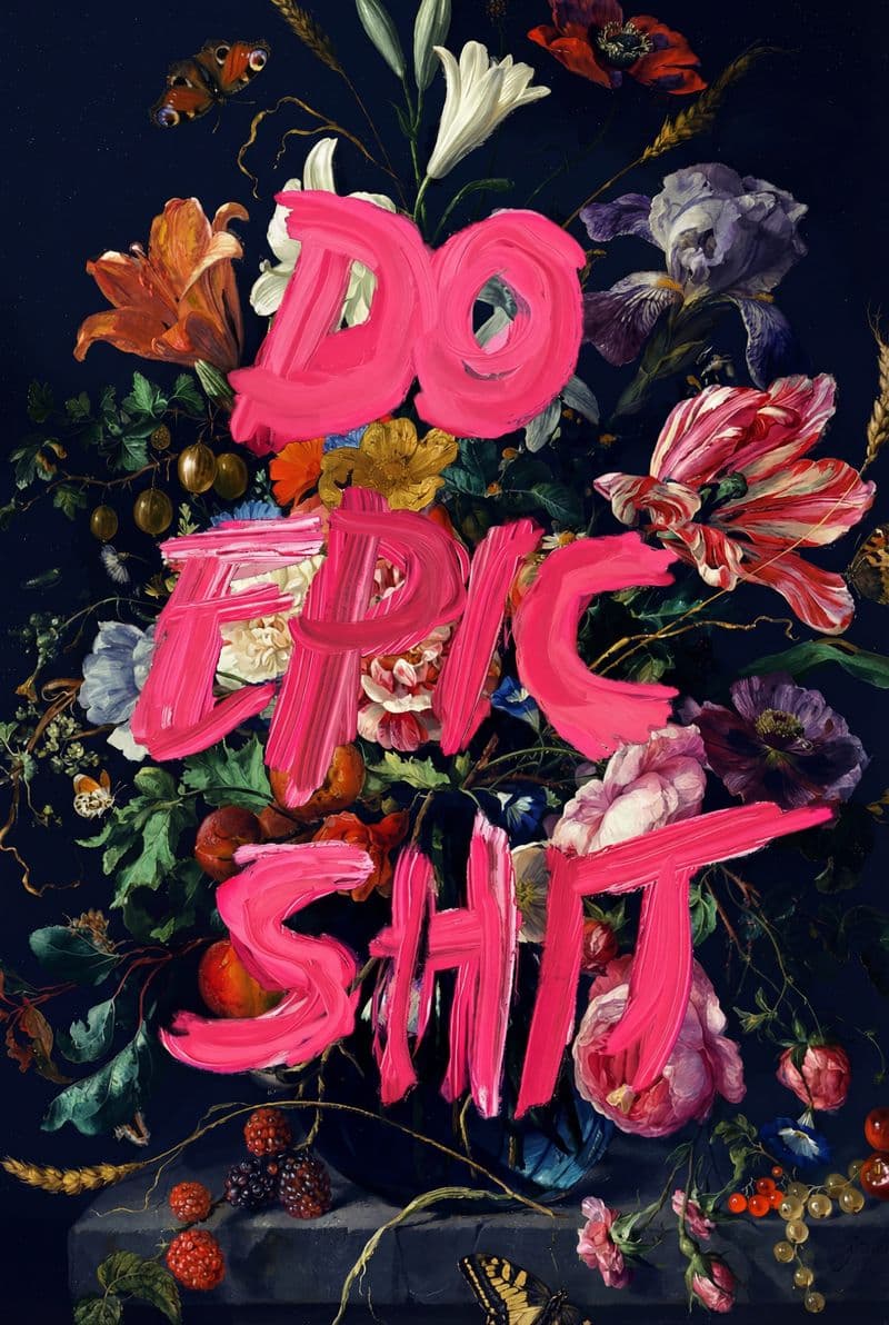 Tranh canvas nghệ thuật chữ Do Epic Shit phong cách minh họa thủ công đầy năng lượng phù hợp trang trí văn phòng làm việc hiện đại.