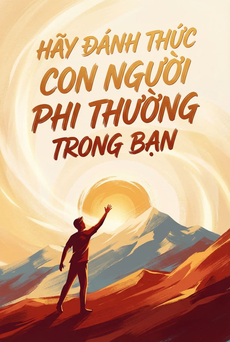 Tranh treo tường chữ Hãy đánh thức con người phi thường trong bạn trang trí phòng làm việc đầy cảm hứng