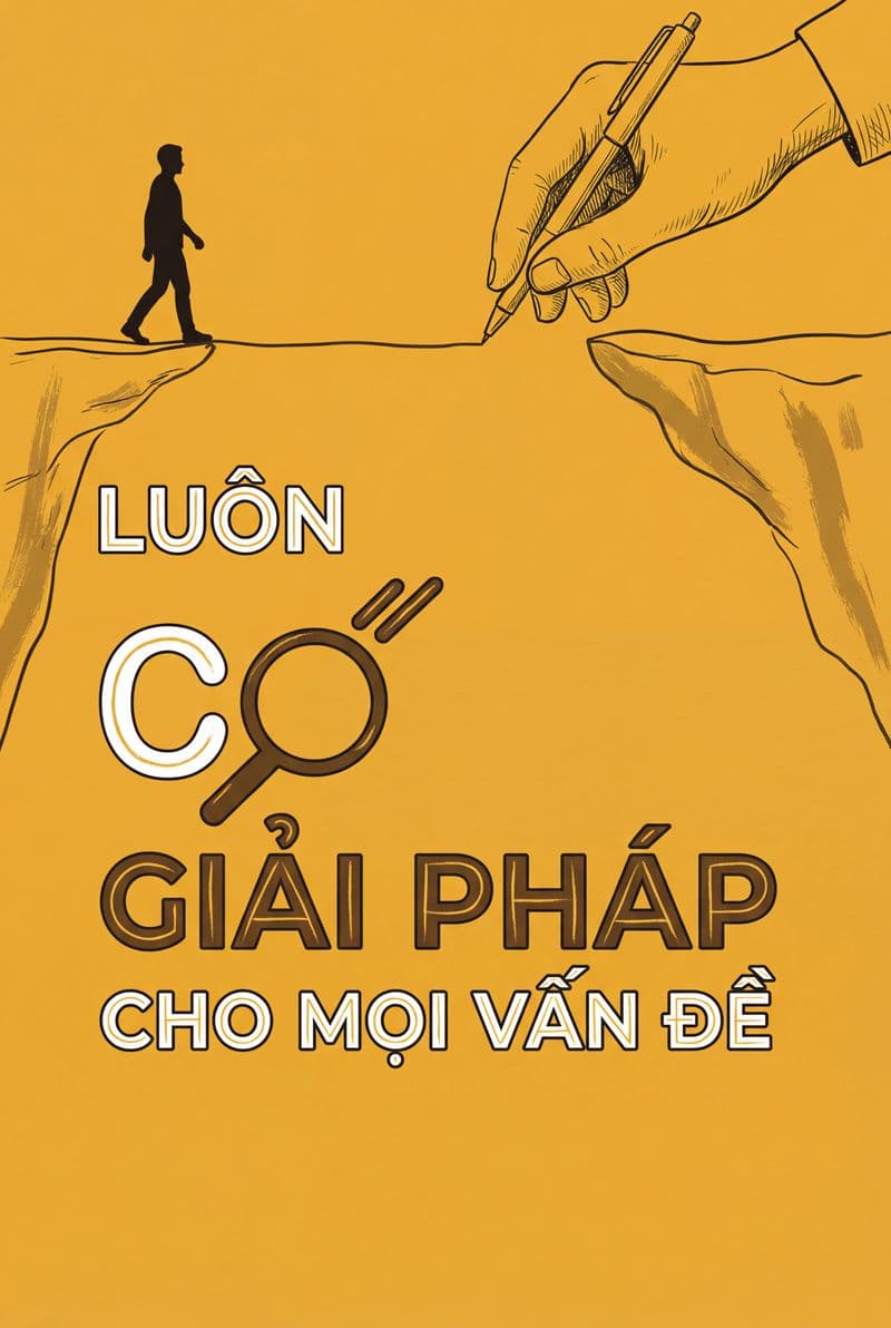 Tranh canvas động lực chữ Luôn Có Giải Pháp với phong cách vẽ tay mạnh mẽ đầy cảm hứng cho văn phòng làm việc hiện đại.