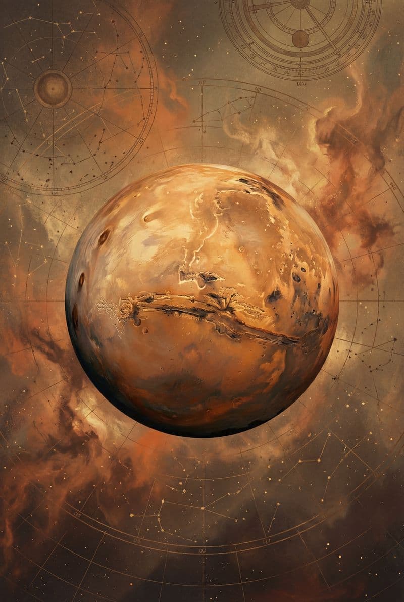 Tranh canvas hành tinh Sao Hỏa huyền ảo trang trí phòng khách phong cách hiện đại