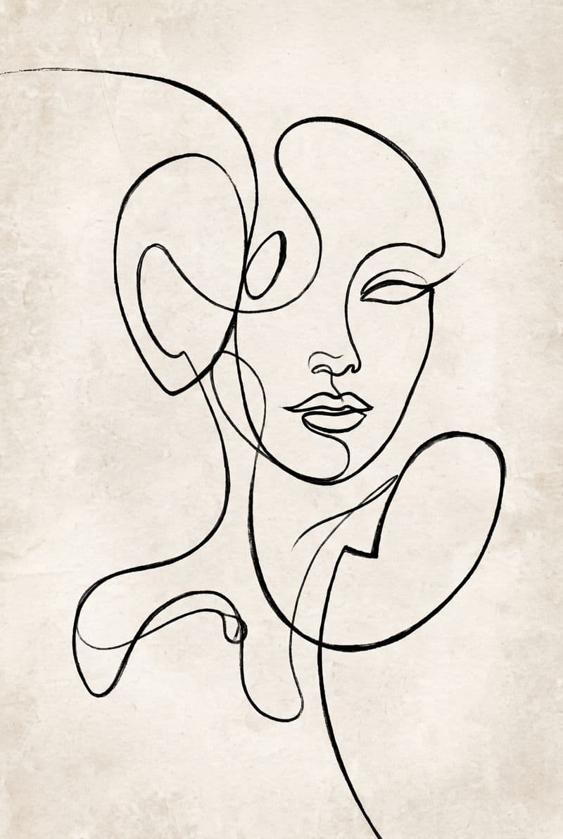 Tranh treo tường đường nét nghệ thuật tối giản trang trí phòng khách sang trọng