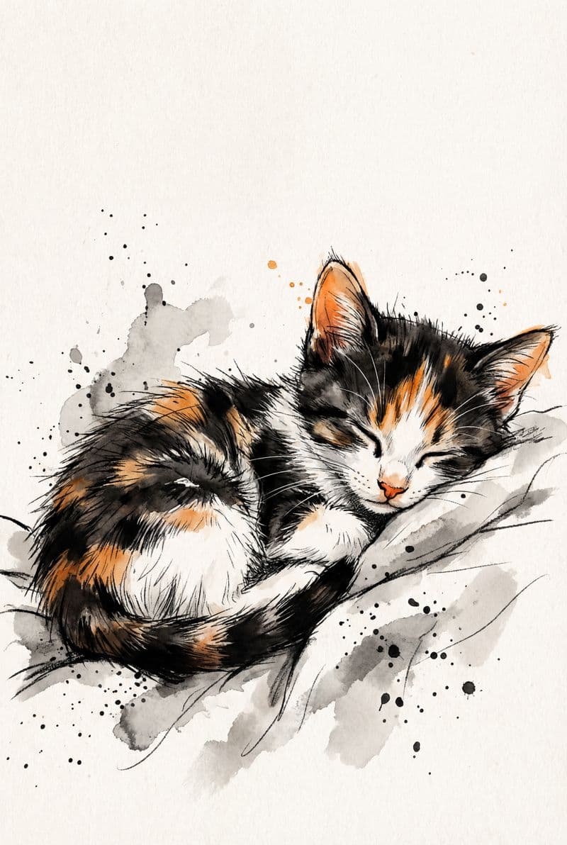 Tranh treo tường mèo con dễ thương trang trí không gian phòng khách ấm cúng