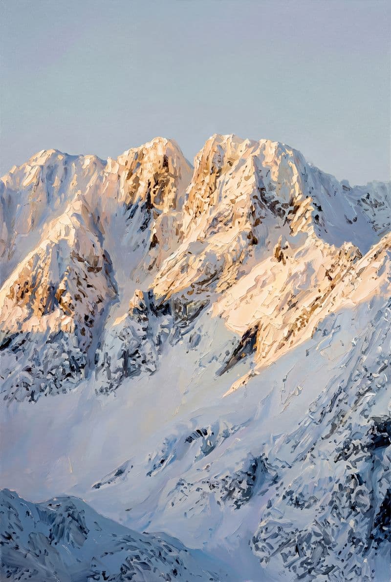 Tranh treo tường phong cảnh dãy núi hùng vĩ trang trí phòng khách hiện đại