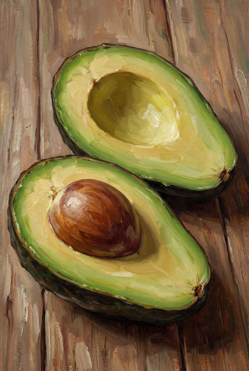 Tranh treo tường quả bơ xanh mọng trang trí phòng ăn hiện đại tinh tế