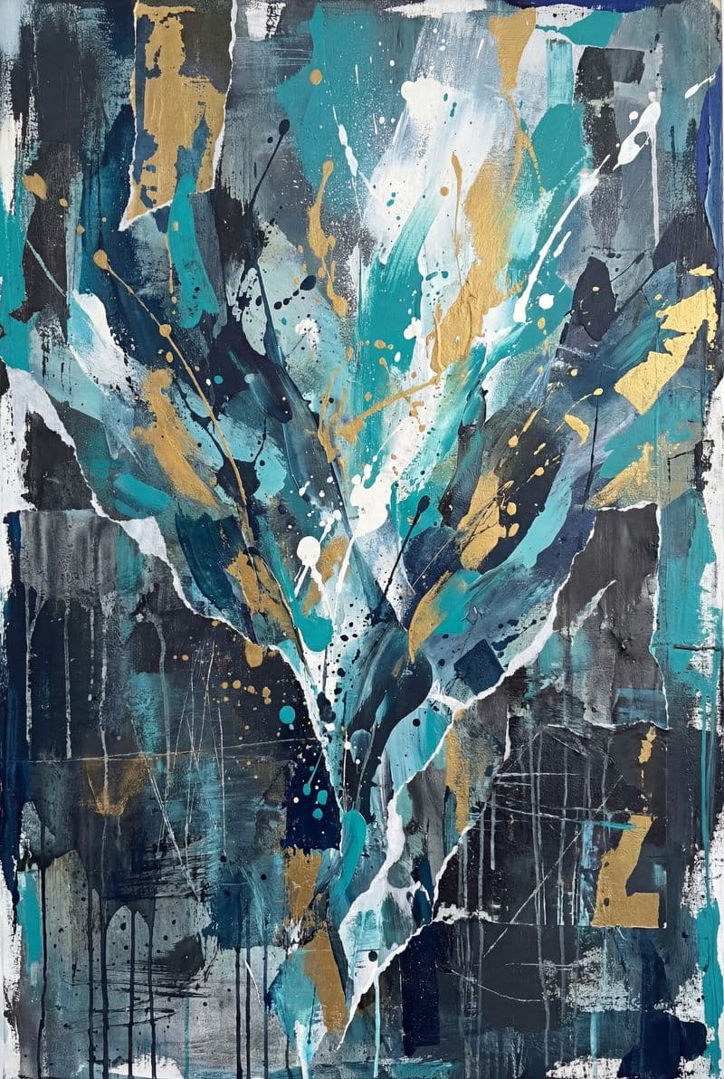 Tranh canvas nghệ thuật đường phố Sự Hồi Phục phối màu rực rỡ đầy năng lượng phù hợp trang trí phòng khách hiện đại hoặc văn phòng sáng tạo.