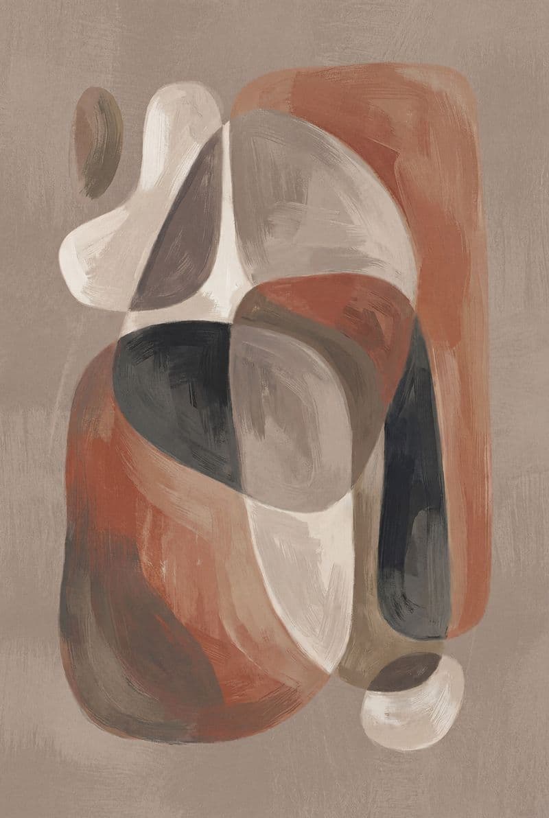 Tranh treo tường nghệ thuật hình dạng cong trừu tượng trang trí phòng khách sang trọng