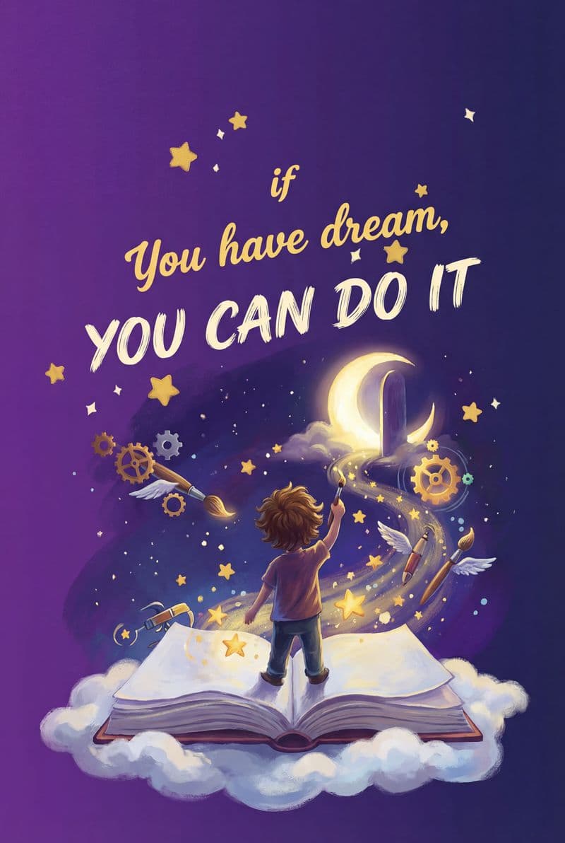 Tranh canvas chữ If you have a dream phong cách hội họa thủ công màu sắc trang nhã truyền cảm hứng cho phòng làm việc sáng tạo