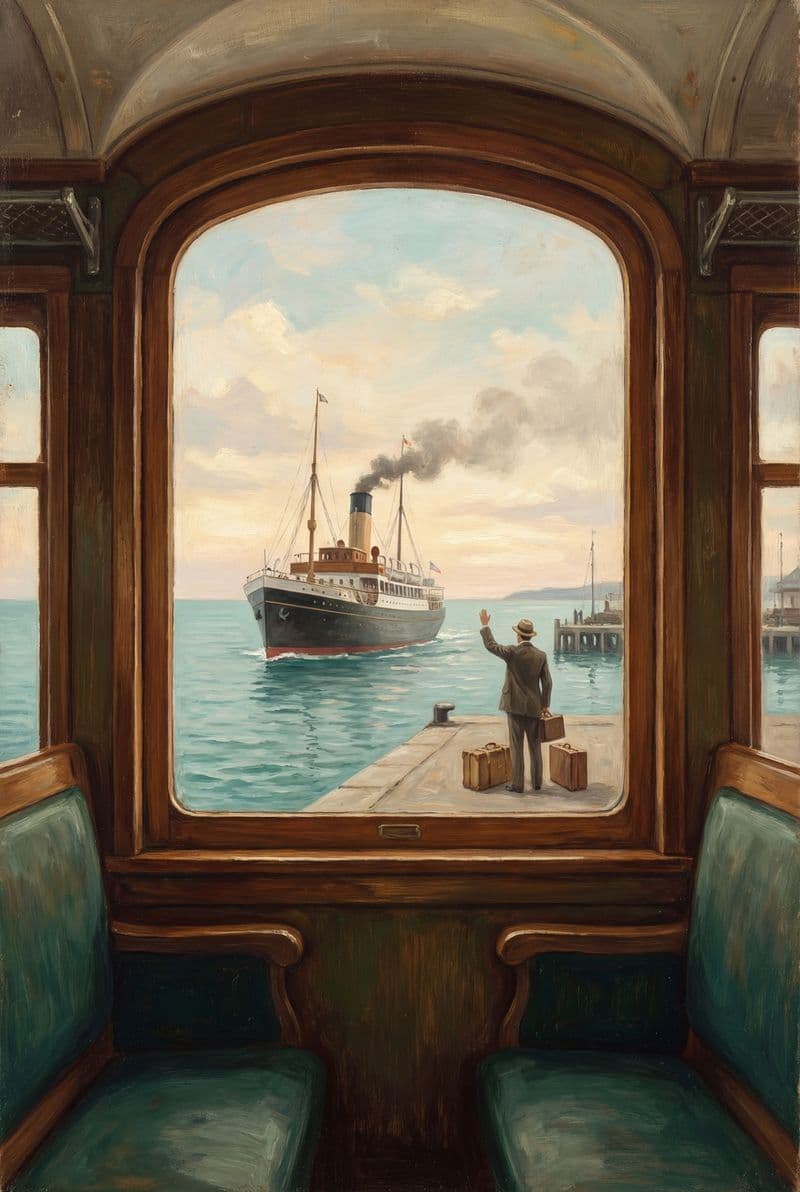 Tranh canvas phong cách vintage chủ đề Hành Trình Bắt Đầu tông màu hoài cổ trầm ấm mang lại cảm giác hy vọng cho phòng khách