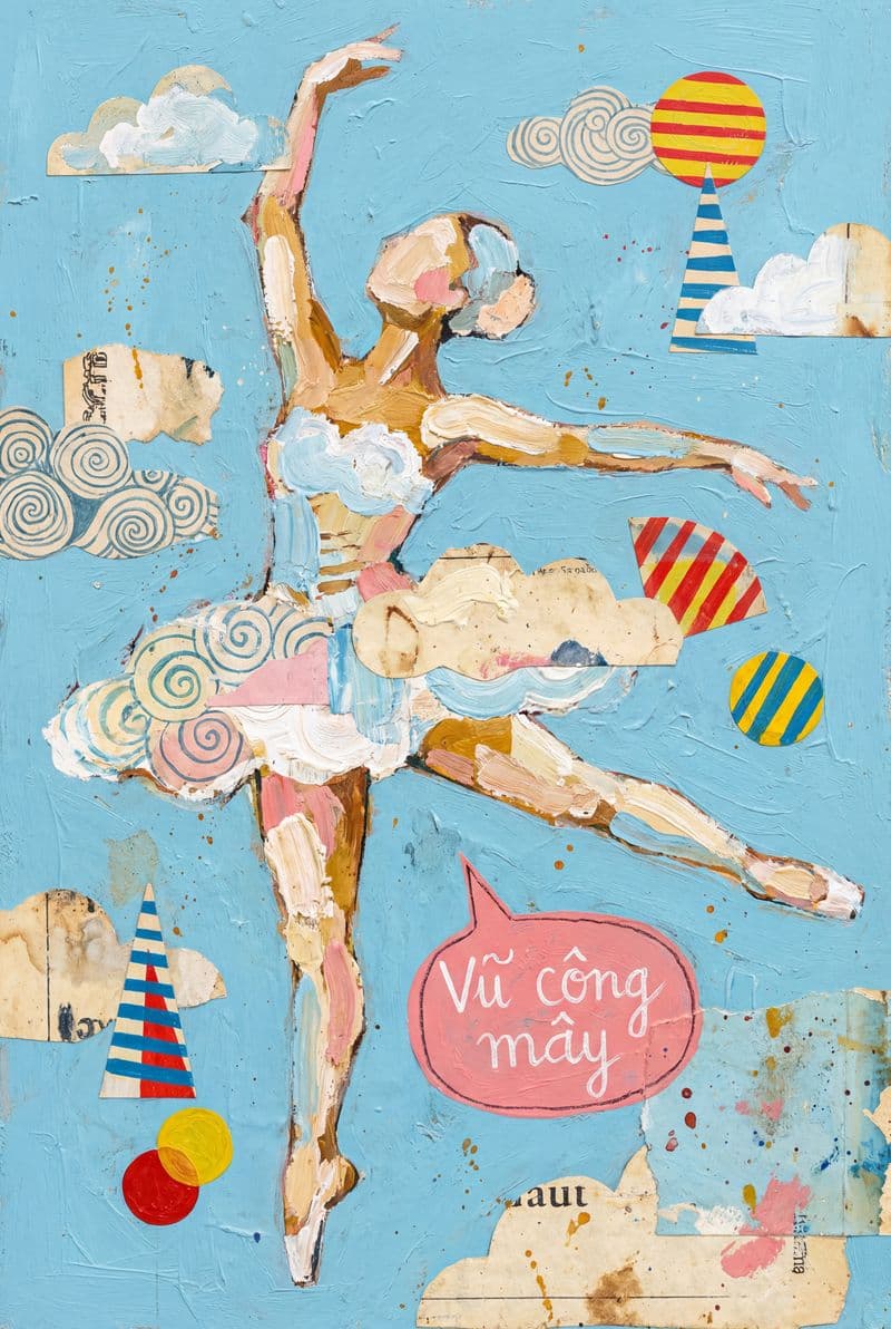 Tranh treo tường vũ công mây bay bổng trang trí phòng khách hiện đại