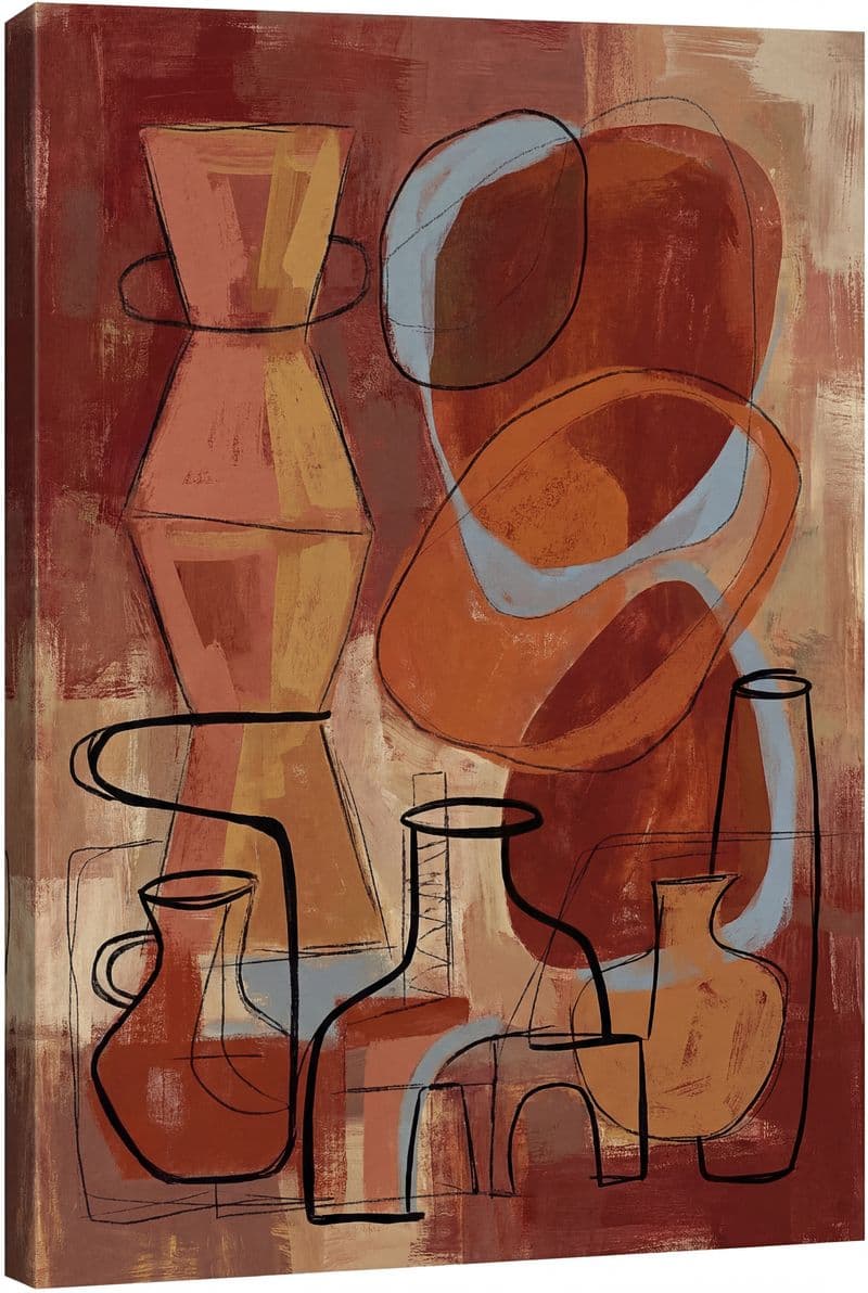 Tranh trừu tượng các khối hình học đa sắc thái với nét vẽ tay tinh tế và phóng khoáng, hoàn hảo cho không gian phòng khách sang trọng hoặc văn phòng làm việc.